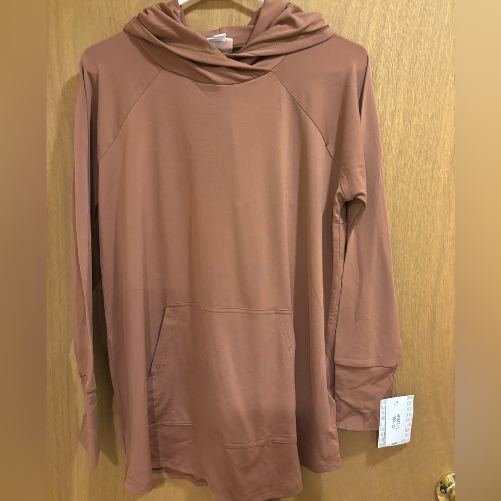 NWT LuLaRoe Amber Women's Chocolate Brown Hoodie Sweatshirt Size Large